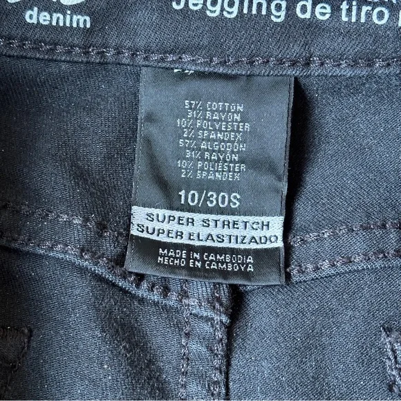 Mossimo Mid Rise Black Jegging Jeans Women Size 10 Short Super Stretch Skinny - Picture 4 of 10